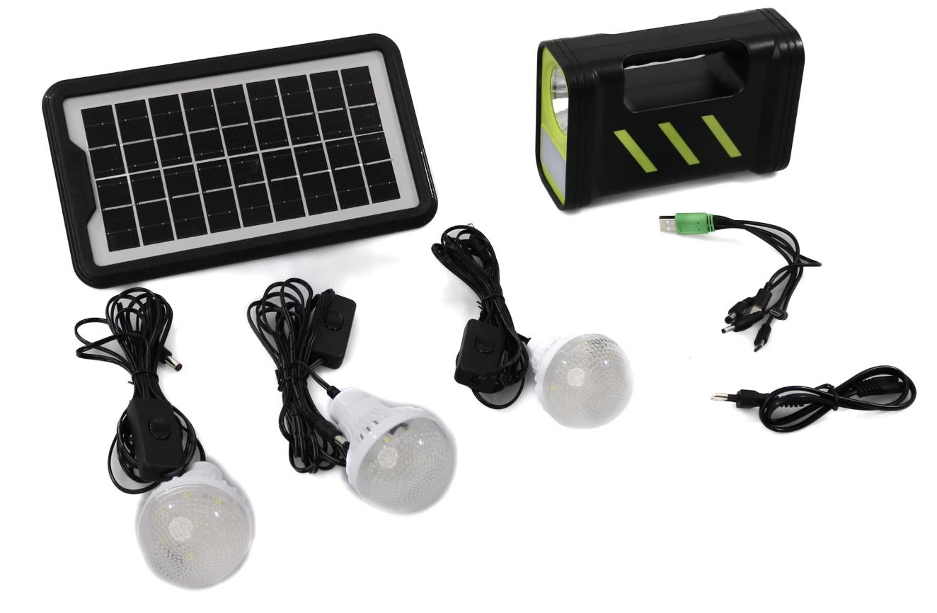 Sistem de iluminat solar cu lanterna GDPLUS GD 12 cu 3 becuri led incarcare USB